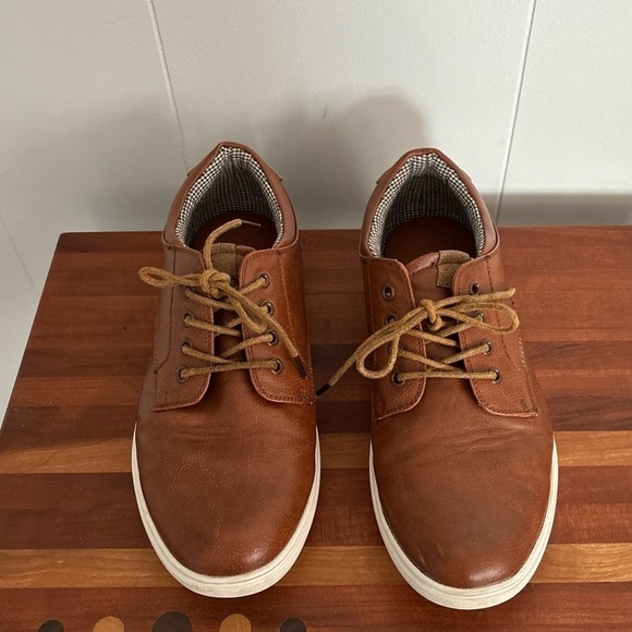 ASHEFORD HAYES SIZE 7 MEN/WOMEN 8.5 LACE UP MAN MADE MATERIALS CUSHONED COGNAC - Picture 1 of 14